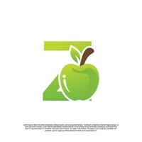 Letter Z logo design with fruit template fresh logo Premium Vector