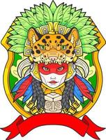 cute aztec princess, illustration design vector