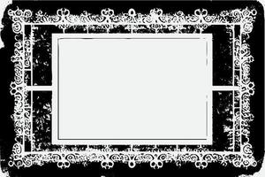 square frame with Grunge black ink ornament around the edges, white background in vector EPS format.