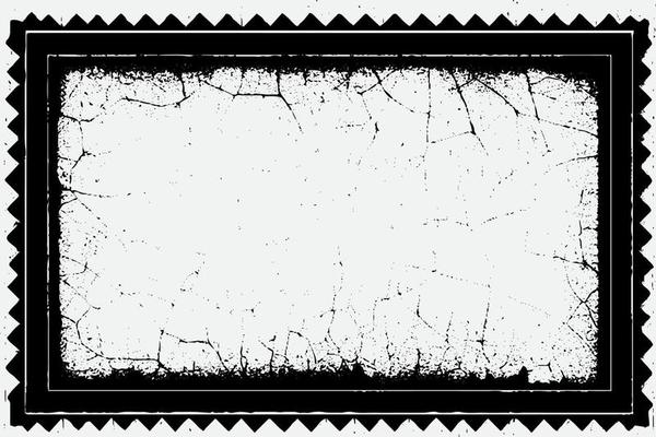 square frame with Grunge black ink ornament around the edges, white background in vector EPS format.