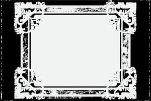 square frame with Grunge black ink ornament around the edges, white background in vector EPS format B