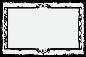 square frame with Grunge black ink ornament around the edges, white background in vector EPS format.