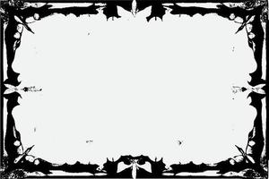 square frame with Grunge black ink ornament around the edges, white background in vector EPS format B