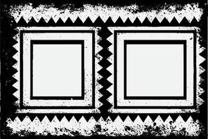 square frame with Grunge black ink ornament around the edges, white background in vector EPS format B