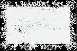 square frame with Grunge black ink ornament around the edges, white background in vector EPS format.