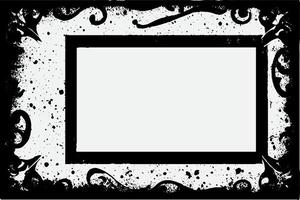 square frame with Grunge black ink ornament around the edges, white background in vector EPS format B