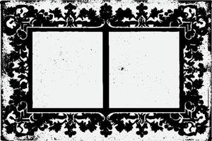 square frame with Grunge black ink ornament around the edges, white background in vector EPS format B