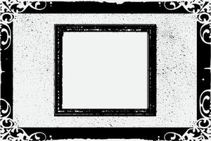 square frame with Grunge black ink ornament around the edges, white background in vector EPS format B