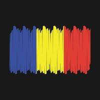 vector de pincel de bandera de rumania