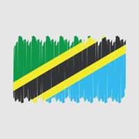 vector de pincel de bandera de tanzania