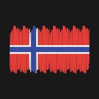 vector de pincel de bandera de noruega