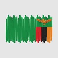 Zambia Flag Brush Vector