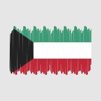 vector de pincel de bandera de kuwait