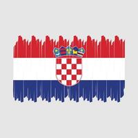 vector de pincel de bandera de croacia