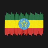 Ethiopia Flag Brush Vector