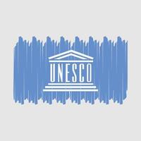 vector de pincel de bandera de la unesco