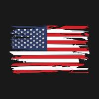 American Flag Brush Vector