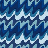 Seamless pattern with blue wavy stripes. vector