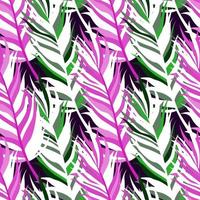 patrón sin costuras con plumas. hojas de palmeras tropicales abstractas. vector