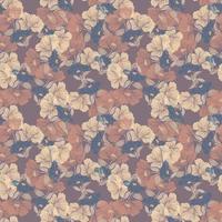 Delicate floral vintage outline endless background. Abstract flower line seamless pattern. Retro style. vector