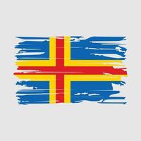 Aland Islands Flag Brush Vector