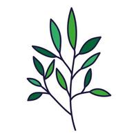 branch with leafs ecology icon vector