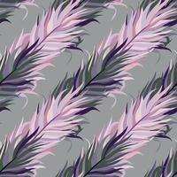 Seamless pattern with feathers. Abstract tropical palm leaves. vector