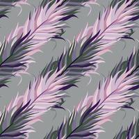 Seamless pattern with feathers. Abstract tropical palm leaves. vector