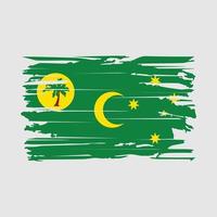 vector de pincel de bandera de islas cocos