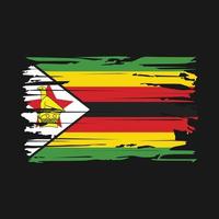 Zimbabwe Flag Brush Vector