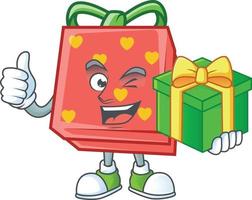 Love gift red cartoon character style vector