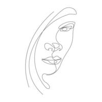 Woman face line art icon design vector