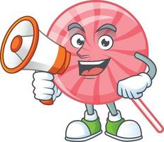 Pink round lollipop cartoon character style vector