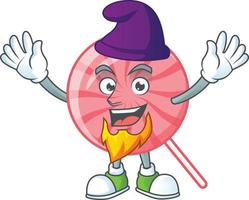 Pink round lollipop cartoon character style vector