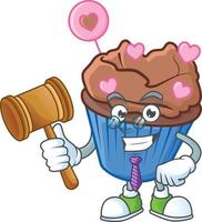 Chocolate love cupcake cartoon character style vector