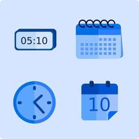 time icon set. calendar. digital clock. wall clock vector