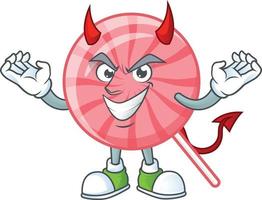 Pink round lollipop cartoon character style vector