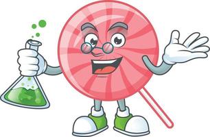 Pink round lollipop cartoon character style vector