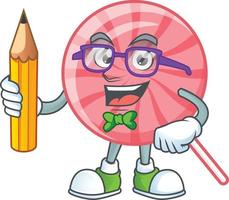 Pink round lollipop cartoon character style vector