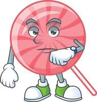 Pink round lollipop cartoon character style vector