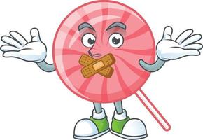 Pink round lollipop cartoon character style vector