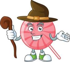 Pink round lollipop cartoon character style vector