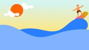 surf on the waves . Beach scenery. surfing vector