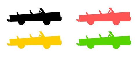 coche icono. ilustración de varios modelos de carros vector