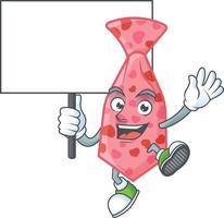 Pink love tie cartoon character style vector