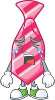Pink stripes tie cartoon character style vector