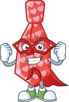 Red love tie cartoon character style vector