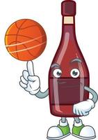 Red bottle wine cartoon character style vector