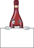 Red bottle wine cartoon character style vector