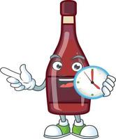 Red bottle wine cartoon character style vector